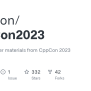 GitHub - CppCon/CppCon2023: Slides And Other Materials From CppCon 2023