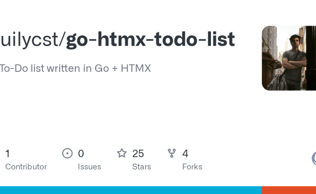 GitHub - Guilycst/go-htmx-todo-list: A To-Do List Written In Go + HTMX