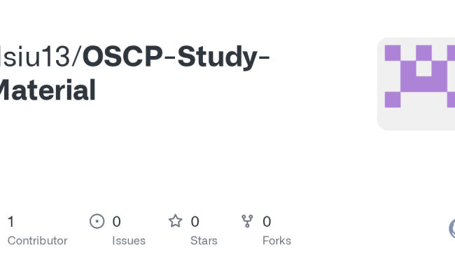 GitHub - Dsiu13/OSCP-Study-Material