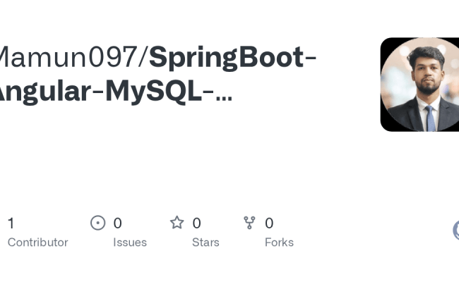 GitHub - Mamun097/SpringBoot-Angular-MySQL-Introduction