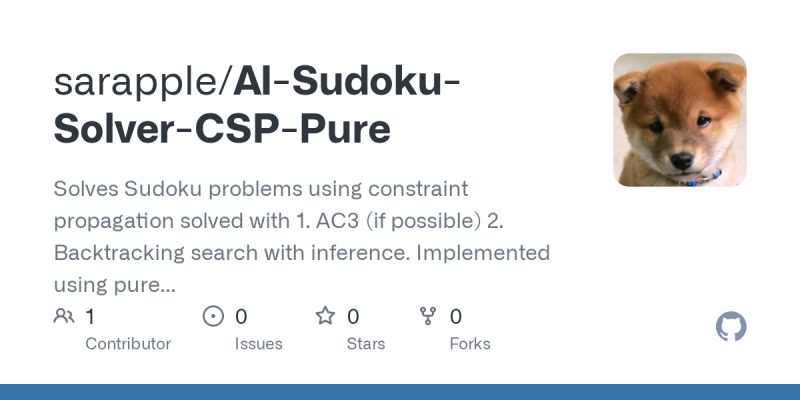 Github Sarapple Ai Sudoku Solver Csp Pure Solves Sudoku Problems Using Constraint Propagation - Elegant Desktop Minimal Photos | Free Download