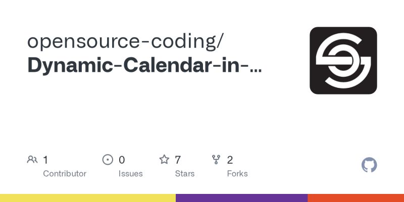 Github Opensource Coding Dynamic Calendar In Html Css Javascript - Dark Wallpaper Collection - Retina Quality