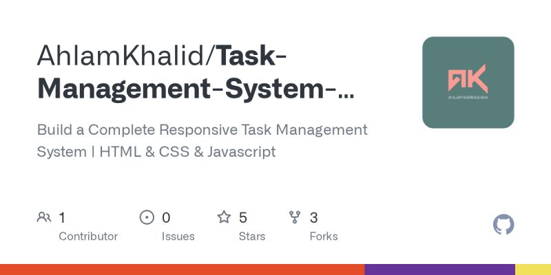 Github Ahlamkhalid Task Management System Html Css Javascript Build - Creative Landscape Pattern - Full HD