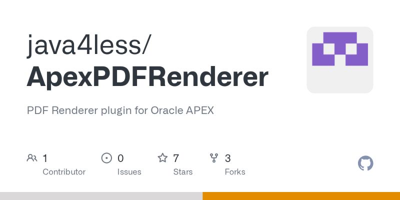 Github Java4less Apexpdfrenderer Pdf Renderer Plugin For Oracle Apex - Premium Mountain Design Gallery - 8K
