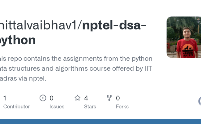 GitHub - Mittalvaibhav1/nptel-dsa-python: This Repo Contains The Assignments From The Python ...