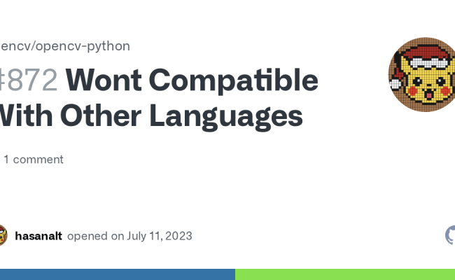 Wont Compatible With Other Languages · Issue #872 · Opencv/opencv ...