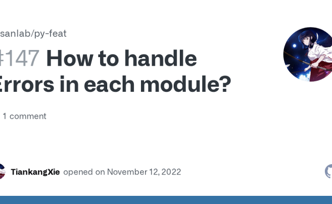 How To Handle Errors In Each Module? · Issue #147 · Cosanlab/py-feat ...