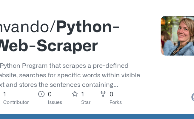 GitHub - Nvando/Python-Web-Scraper: A Python Program That Scrapes A Pre ...
