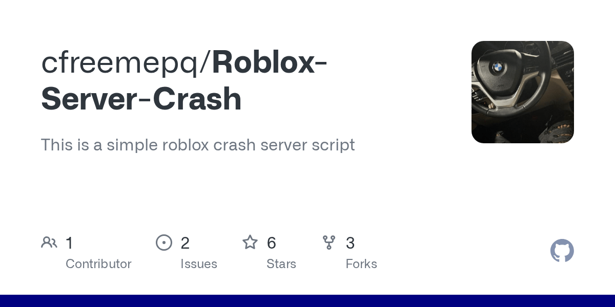 GitHub Cfreemepq Roblox Server Crash This Is A Simple Roblox Crash Roblox Server Crash