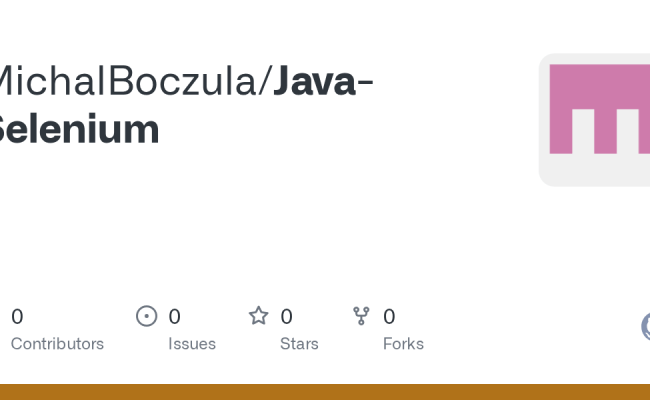 GitHub - MichalBoczula/Java-Selenium