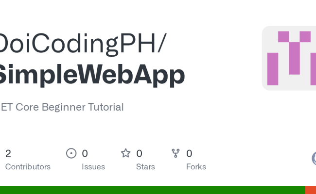 GitHub - DoiCodingPH/SimpleWebApp: .NET Core Beginner Tutorial