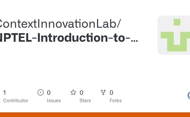 GitHub - ContextInnovationLab/NPTEL-Introduction-to-Machine-Learning