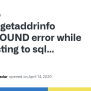 Getaddrinfo ENOTFOUND Error While Connecting To Sql Database · Issue ...