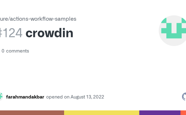 Crowdin · Issue #124 · Azure/actions-workflow-samples · GitHub