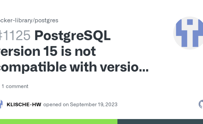 PostgreSQL Version 15 Is Not Compatible With Version 16.0 (Debian 16.0 ...
