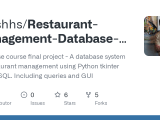 Github Arashhs Restaurant Management Database With Gui Using Python