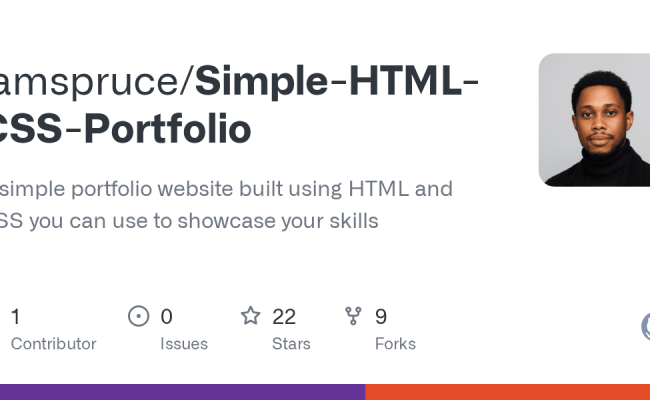 GitHub - Iamspruce/Simple-HTML-CSS-Portfolio: A Simple Portfolio ...
