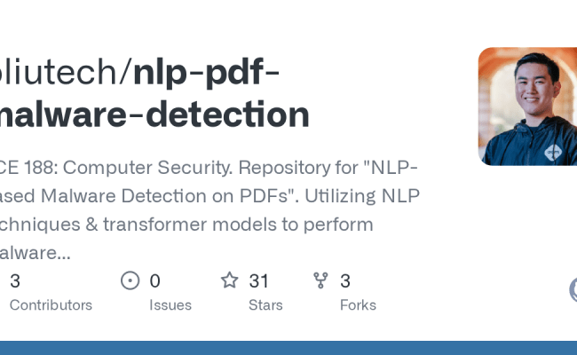 GitHub - Bliutech/nlp-pdf-malware-detection: ECE 188: Computer Security ...