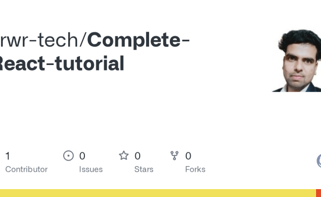 GitHub - Srwr-tech/Complete-React-tutorial