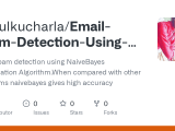 Github Rahulkucharla Email Spam Detection Using Python Machine