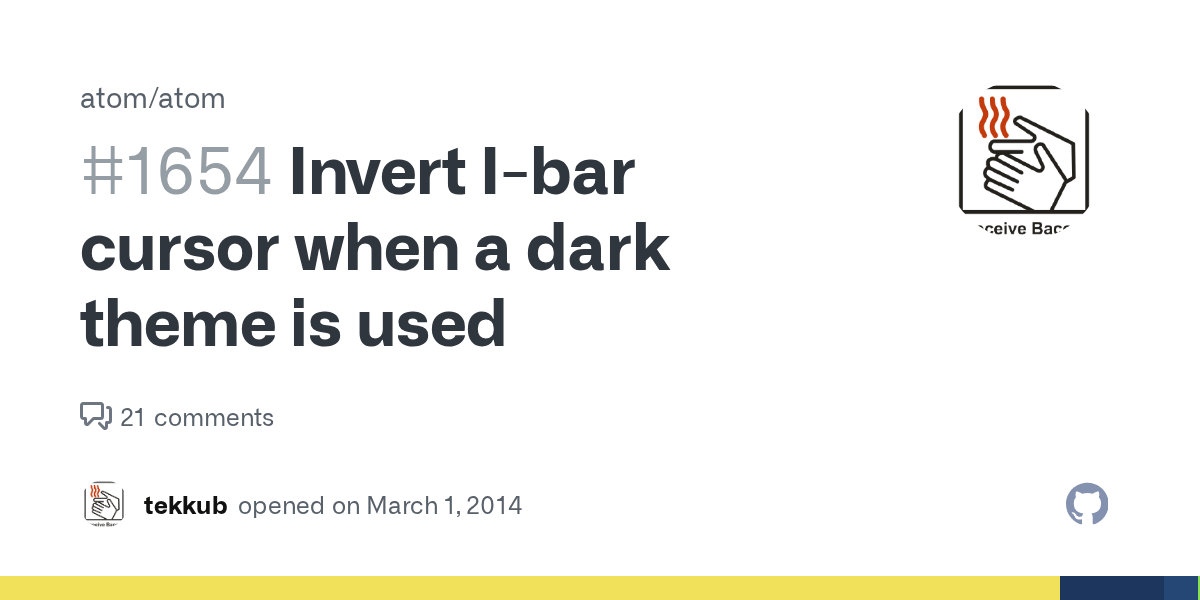 Invert I Bar Cursor When A Dark Theme Is Used Issue 1654 Atom Atom Github