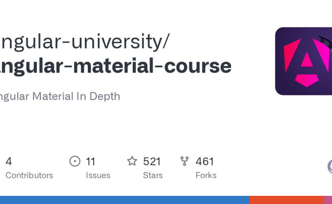 GitHub - Angular-university/angular-material-course: Angular Material ...