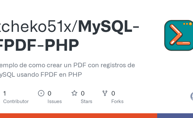 GitHub - Xcheko51x/MySQL-FPDF-PHP: Ejemplo De Como Crear Un PDF Con ...