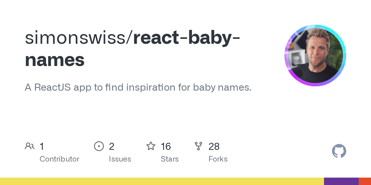 A baby snake is called a snakelet. Github Simonswiss React Baby Names A Reactjs App To Find Inspiration For Baby Names