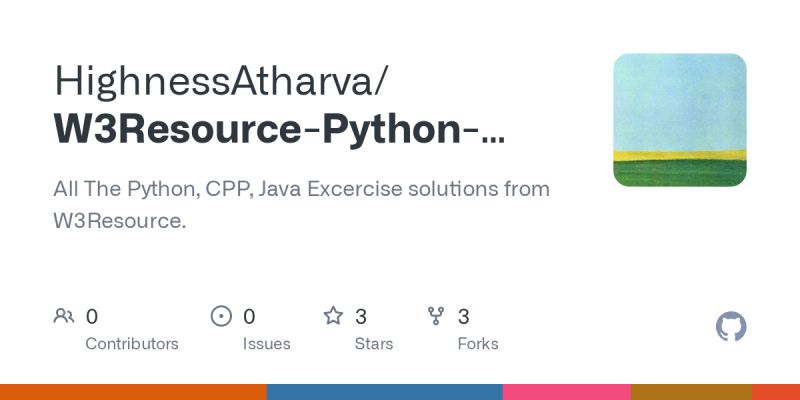 Github Highnessatharva W3resource Python Cpp Java All The Python Cpp Java Excercise - Light Background Collection - 8K Quality