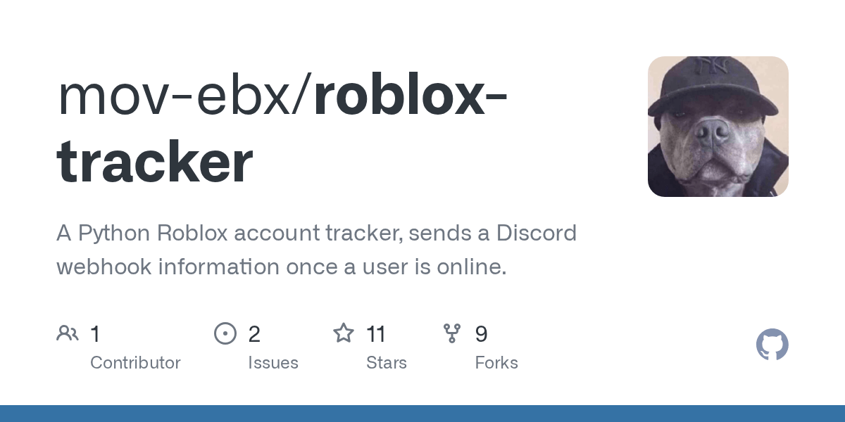GitHub Mov Ebx Roblox Tracker A Python Roblox Account Tracker Sends Roblox Tracker