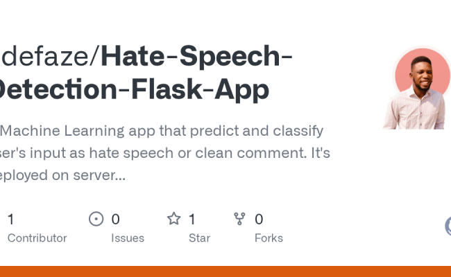 GitHub - Adefaze/Hate-Speech-Detection-Flask-App: A Machine Learning App That Predict And ...