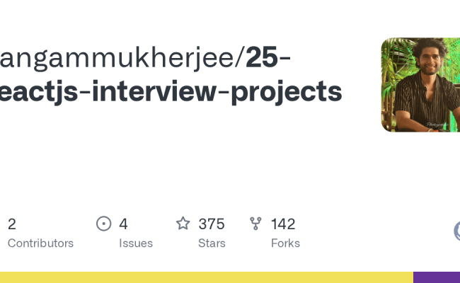 GitHub - Sangammukherjee/25-reactjs-interview-projects