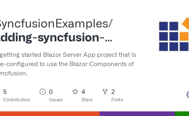 GitHub - SyncfusionExamples/adding-syncfusion-blazor-components-to-blazor-server-app: A Getting ...