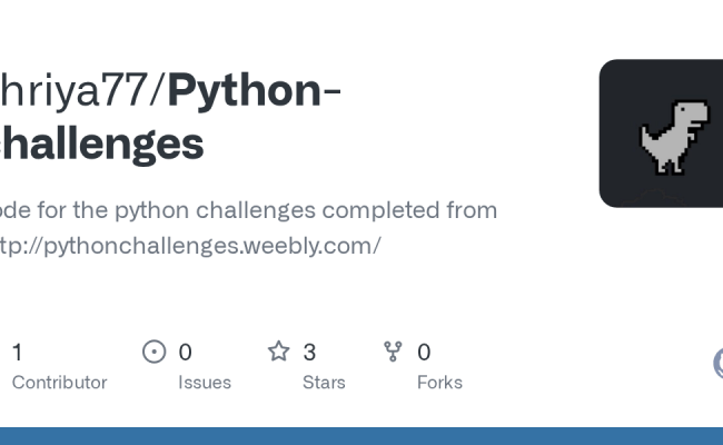 GitHub - Shriya77/Python-challenges: Code For The Python Challenges Completed From Http ...