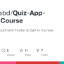 GitHub - TarekAlabd/Quiz-App-Flutter-Course: It's A Quiz App Built With ...