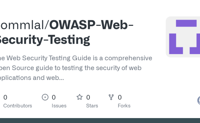 GitHub - Commlal/OWASP-Web-Security-Testing: The Web Security Testing ...