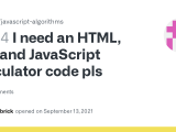 I Need An Html Css And Javascript Calculator Code Pls Issue 764
