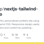 GitHub - Cwarcup/nextjs-tailwind-portfolio: Create A Beautiful ...