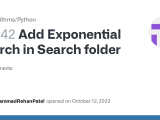 Add Exponential Search In Search Folder Issue 7042 Thealgorithms