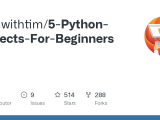 5 Python Projects For Beginners Number Guesser Py At Main Techwithtim