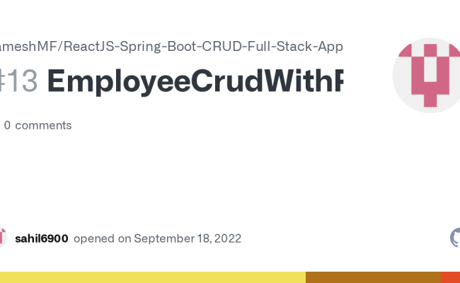 EmployeeCrudWithReact · Issue #13 · RameshMF/ReactJS-Spring-Boot-CRUD ...