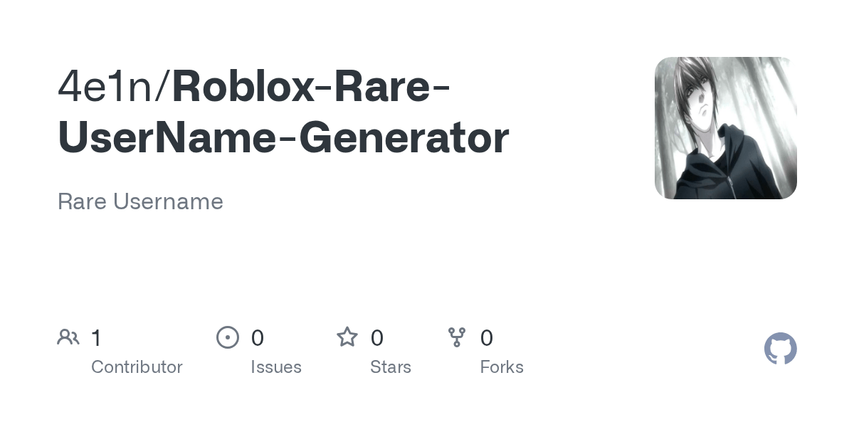 GitHub 4e1n Roblox Rare UserName Generator Rare Username GitHub Roblox Rare UserName Generator