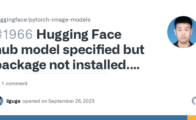 Hugging Face Hub Model Specified But Package Not Installed. Run `pip ...