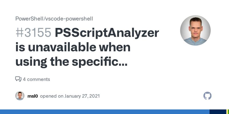 Psscriptanalyzer Is Unavailable When Using The Specific Powershell Statement Issue 3155 - Stunning 4K Landscape Patterns | Free Download