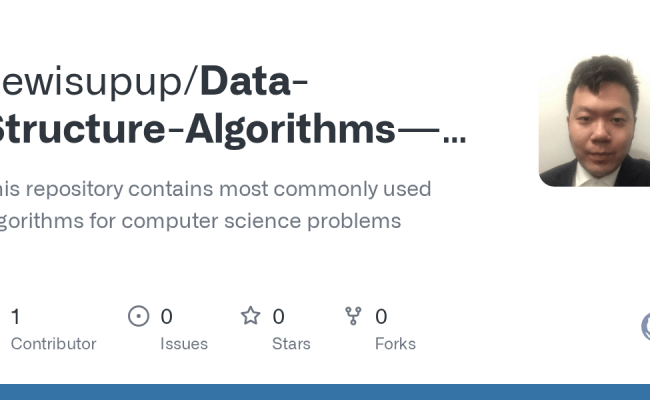 GitHub - Lewisupup/Data-Structure-Algorithms---repo: This Repository ...