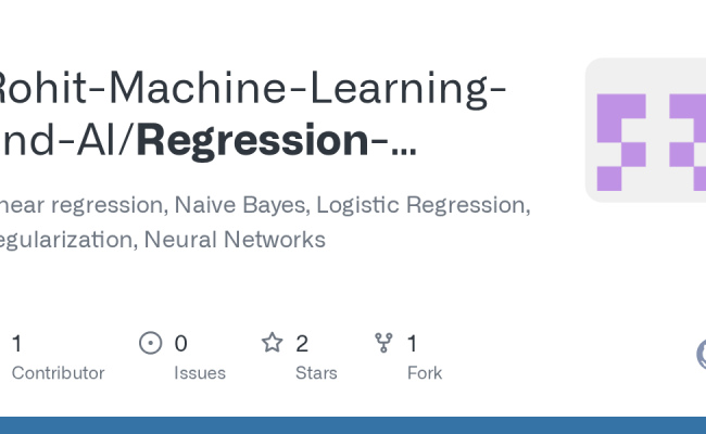 GitHub - Rohit-Machine-Learning-and-AI/Regression-Classification ...