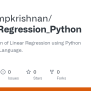 GitHub - Gauthampkrishnan/Linear_Regression_Python: Implementation Of Linear Regression Using ...