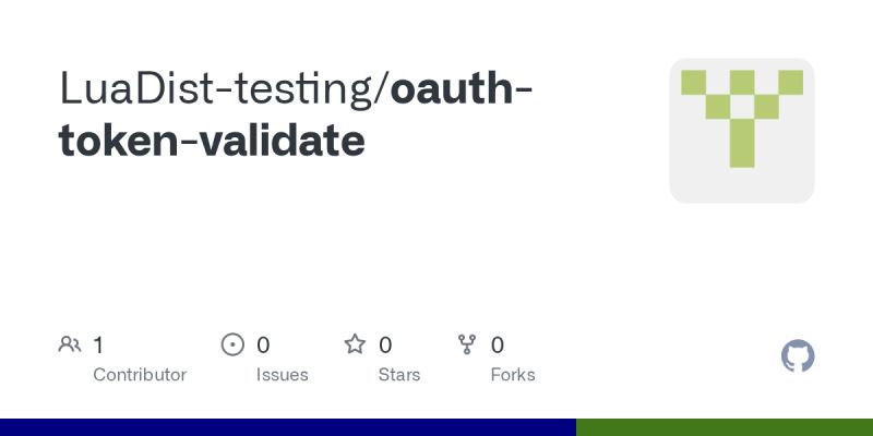 GitHub - LuaDist-testing/oauth-token-validate