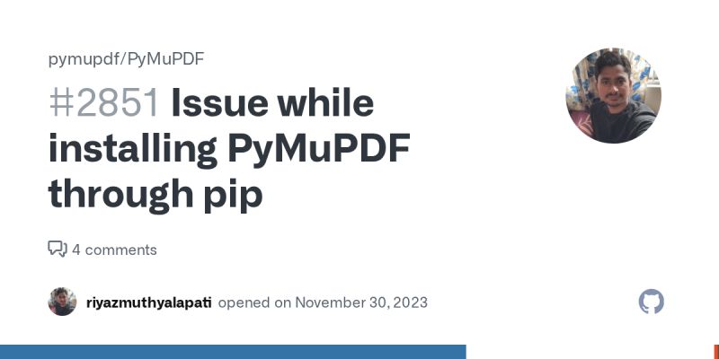 How Do I Install Pymupdf In Anaconda Pymupdf Pymupdf Discussion 1673 Github - Vintage Images - High Quality 4K Collection