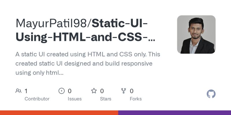 Github Sahhilauti12 Static Ui With Html And Css Static Ui Is Created Using Html And Css - Incredible Retina Dark Designs | Free Download